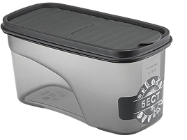 Банка для сыпучих пластик 1л М1254 графит