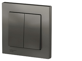 Выключатель 2 кл. AtlasDesign 10АХ в сборе сталь ATN000952