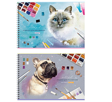 Альбом для рисования 24л. на спирали ArtSpace А24спЭ_44436 "Животные. Lowely pets", эконом