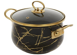 Кастрюля эмаль 3,5л 484348/Y4-8968/4216 Danikcs черный мрамор индукция