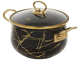 Кастрюля эмаль 3,5л 484348/Y4-8968/4216 Danikcs черный мрамор индукция