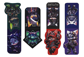 Закладки магнит. д/книг MESHU MS_66064 "Future", 4шт., матовая ламинация, фольга