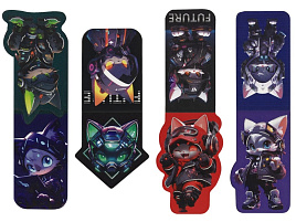 Закладки магнит. д/книг MESHU MS_66064 "Future", 4шт., матовая ламинация, фольга