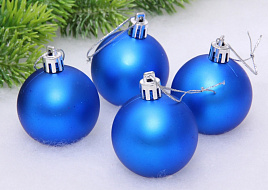 Набор шаров 5см 183-854 Матовый синий 4шт