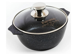 Кастрюля литой алюминий 4л 44803/4483 Мечта Гранит т.серая с/кр