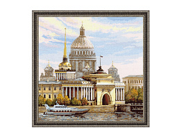 Вышивка крестиком 40х40 см 1283 САНКТ-ПЕТЕРБУРГ. АДМИРАЛТЕЙСКАЯ НАБЕРЕЖНАЯ