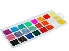 Краски 24цв. Гамма 291020209 Оранжевое солнце медовая, 8 перламутр.+ 8 флуор.+ 8 классич., без кист