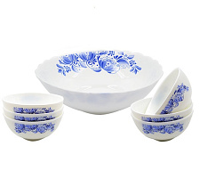 Набор салатников керамика 7пр YF-17036 Лазурный узор 6025