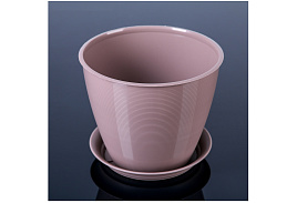 Кашпо цветочное 2,2л Мальта 056529/0671 мокко с поддоном