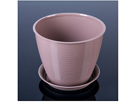 Кашпо цветочное 2,2л Мальта 056529/0671 мокко с поддоном