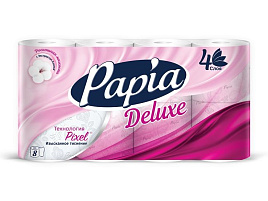 Туалетная бумага Papia Deluxe 8шт.4-х сл. Белая 0112