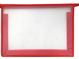 Папка для тетрадей А4 ArtSpace ПТ850_3406 1 отделение прозрачная/красная, пластик, на молнии