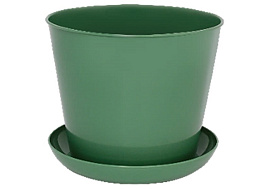 Кашпо цветочное 2,2л круглое 382245 темно-зеленый с/п