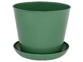 Кашпо цветочное 2,2л круглое 382245 темно-зеленый с/п