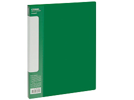 Папка с бок.мет.приж. СТАММ ММ-30642 "Стандарт" А4, 17мм, 700мкм, пластик, зеленая