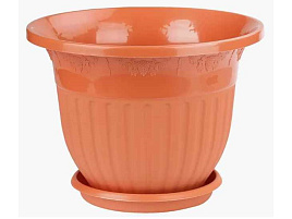 Кашпо цветочное 25л Лозанна М7422 Лозанна коричневый с поддоном