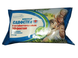 Влажные салфетки Антибактериальные Вестар 70шт.очищающие с нтибактериальным эффектом F1/2059