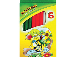 Пластилин 6цв. Пчелка 280029Н восковой, со стеком