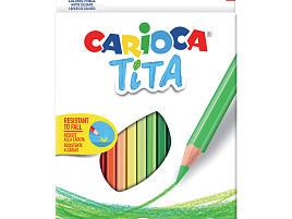 Карандаши цветные 18цв. Carioca 42827 пластиковые "Tita", заточен., картон, европодвес