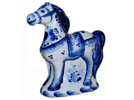 *СГ Сувенир Гжель Лошадь большая 6064 15см