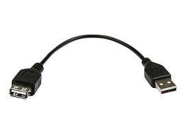 Кабель DIALOG СU-0102 black-кабель USB A (M)-USB A (F) 0.15м