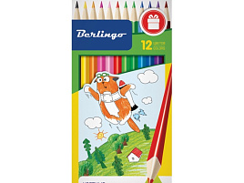 Карандаши цветные 12цв. Berlingo CP00512 "Жил-был кот" трехгран., картон. уп., европодвес