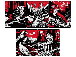 Тетрадь 48л.  Т5ск48_лс_вл 08523 "Эксклюзив. Хищники", soft-touch ламинация, выб.лак, с форзацем, 70г/м2