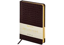 Ежедневник А5 BRAUBERG 123838 недат. "Comodo", под мат.кр.кожу,160л,т-кор,крем.бл,зол.срез