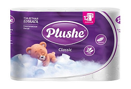 Туалетная бумага Plushe 12шт Classic 2-х сл 50232