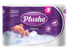 Туалетная бумага Plushe 12шт Classic 2-х сл 50232