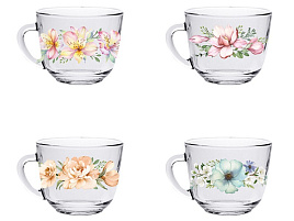 Кружка стекло 200мл 07с1337 Нежность микс