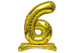 Шар надувной Цифра 6 золото 32" ч41926 80см