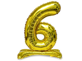 Шар надувной Цифра 6 золото 32" ч41926 80см