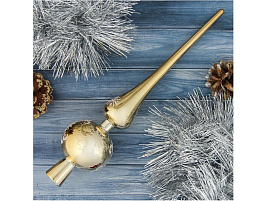 Верхушка 1332578 Узорная снежинка золото 28см