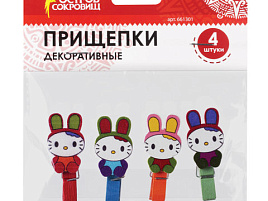 Прищепки декор 661301 Зайчики 4шт