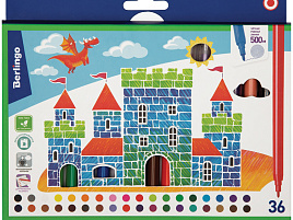 Фломастеры 36цв. Berlingo WP00236 "Замки" картон. уп., европодвес