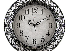 Часы настенные "21 Век" 39,5*39,5 4051-105 Классика черные с серебром круглые