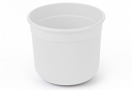 Кашпо цветочное 5л Сканди М9153 белый с дренажной вставкой