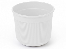 Кашпо цветочное 5л Сканди М9153 белый с дренажной вставкой