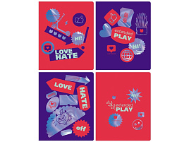 Тетрадь 96л. линия Т5ск96_тгф 11972 "Stickers", тиснение голографической фольгой