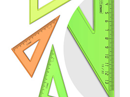 Треугольник 30гр. 13см ТК33 "Neon Crystal", ассорти