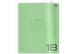 Тетрадь 18л. линия  Т5ск18_пл 08934 "UniTone. Green", пластиковая прозрачная обложка