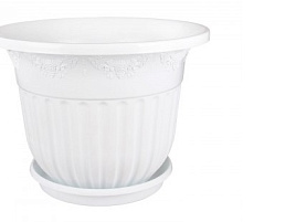 Кашпо цветочное 4л Лозана М1617 белое с/п