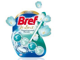 Блок для унитаза БРЕФ 50гр.Deluxe Пленительный жасмин шарики