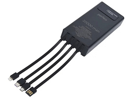 Аккумулятор внешний Perfeo 1633 Universal 20000mah PD+QC3.0/In all/Out USB,Micro usb,Type-C,Lightnin,3А/22.5W/Black