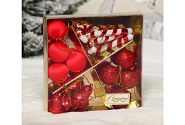 Набор новогодних украшений 201-5318 Новогоднее ассорти красный