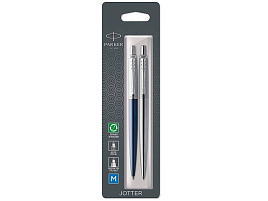 Набор Parker 2033156 "Jotter London": шар. ручка Blue + гел. ручка Stainless Steel, 1,0мм, кнопочн., блистер