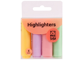 Набор текстмаркеров MESHU MS_4HL50585 "Pomadka" 04цв., 1-3мм, мини, скошенный, трехгранный, европодвес