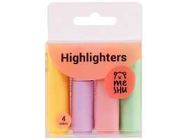 Набор текстмаркеров MESHU MS_4HL50585 "Pomadka" 04цв., 1-3мм, мини, скошенный, трехгранный, европодвес