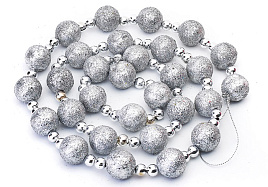 Бусы новогодние S1763 шарики серебро120см